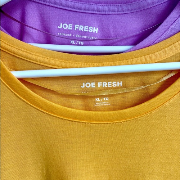 Joe Fresh pair of Women's Purple and Yellow Short Sleeve Tees - Picture 2 of 9